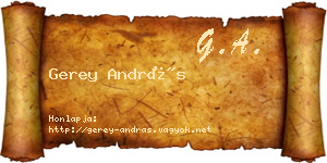 Gerey András névjegykártya